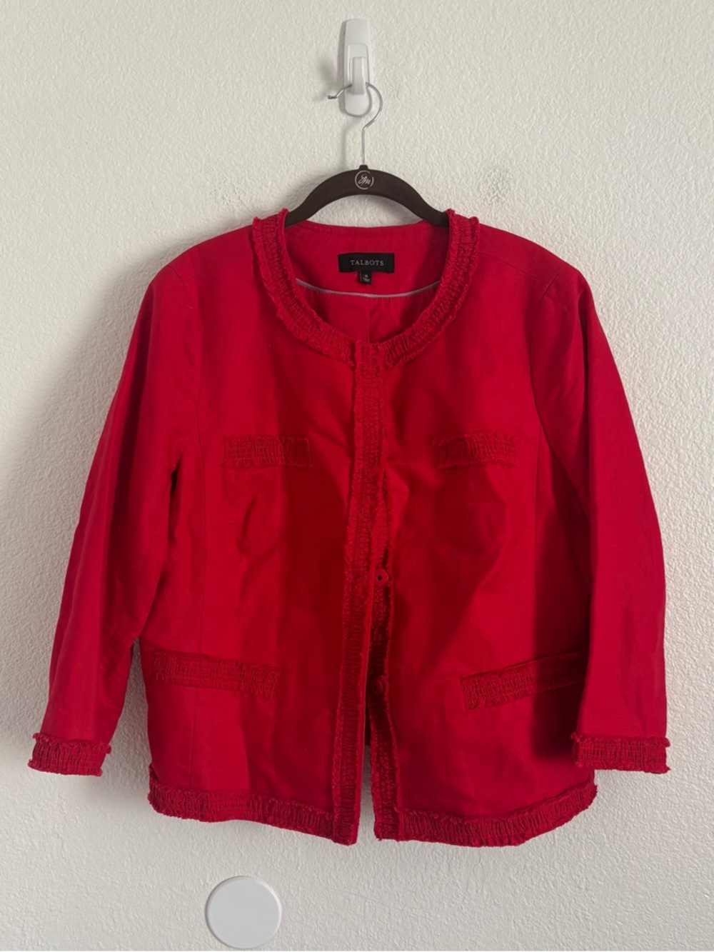 Talbots Women's Size 16 Red Linen Blend Jacket